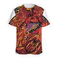 Japanese Phoenix Print Men's Athletic T-Shirt