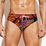 Japanese Phoenix Print Men's Swim Briefs