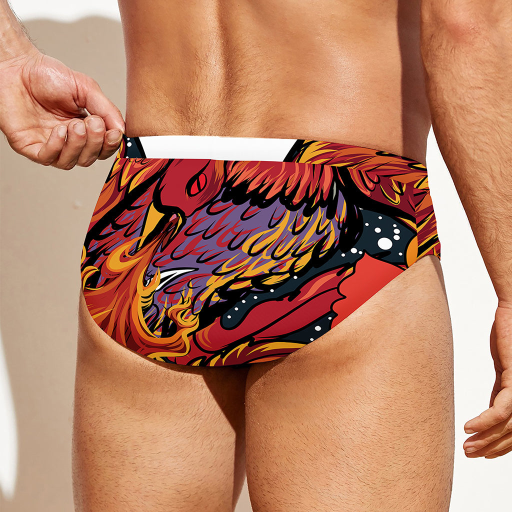 Japanese Phoenix Print Men's Swim Briefs