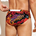 Japanese Phoenix Print Men's Swim Briefs