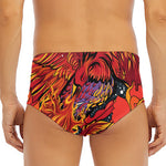 Japanese Phoenix Print Men's Triangle Swim Briefs