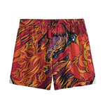 Japanese Phoenix Print Mesh Shorts