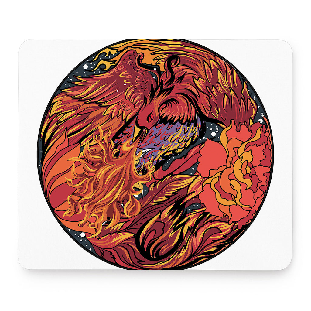 Japanese Phoenix Print Mouse Pad