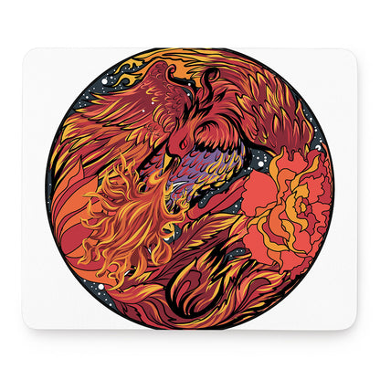 Japanese Phoenix Print Mouse Pad
