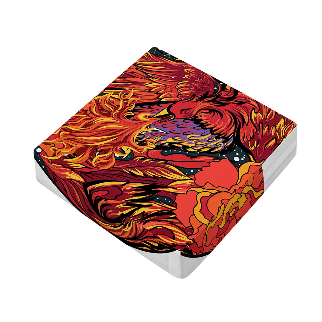 Japanese Phoenix Print Outdoor Seat Cushion Cover