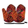 Japanese Phoenix Print Oven Mitts