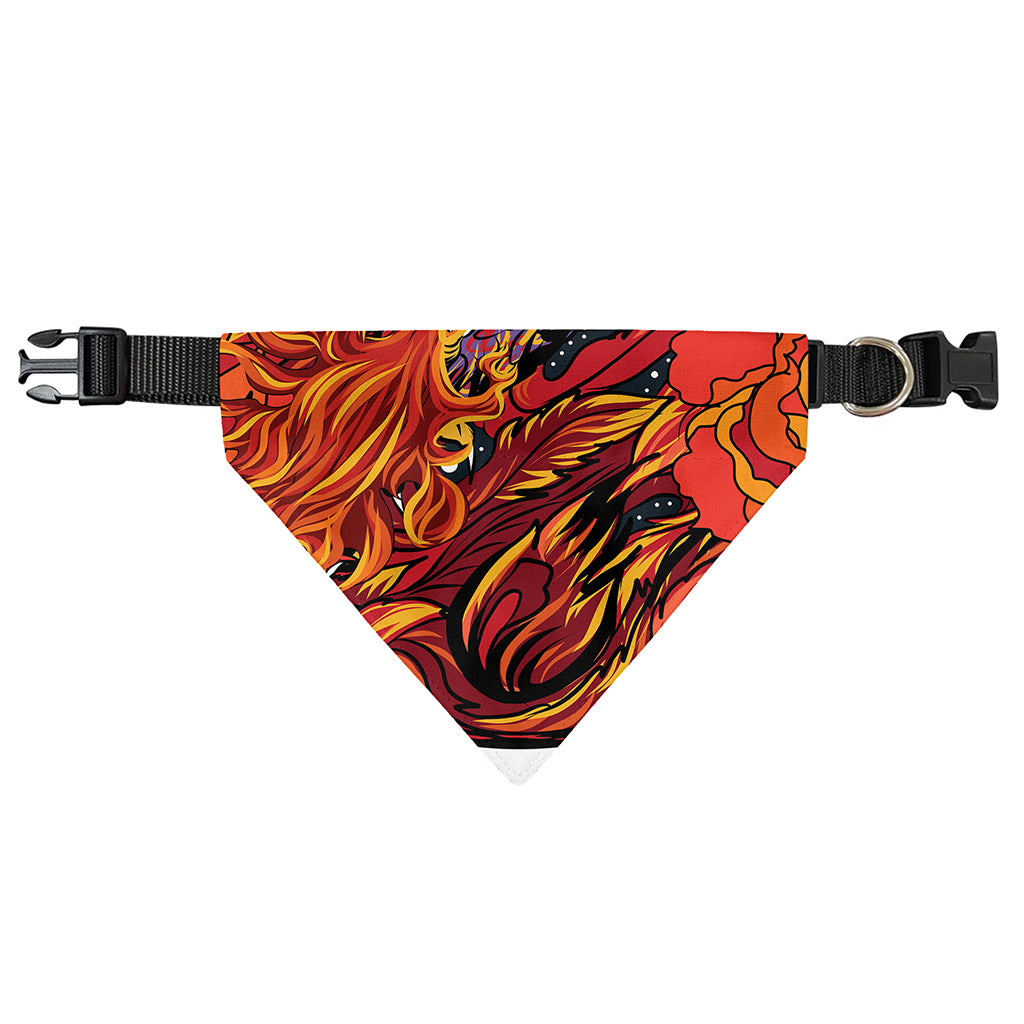 Japanese Phoenix Print Over The Collar Dog Bandana