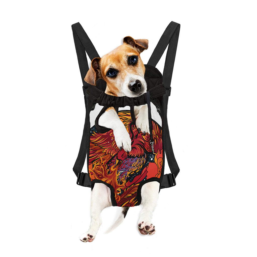 Japanese Phoenix Print Pet Carrier Backpack