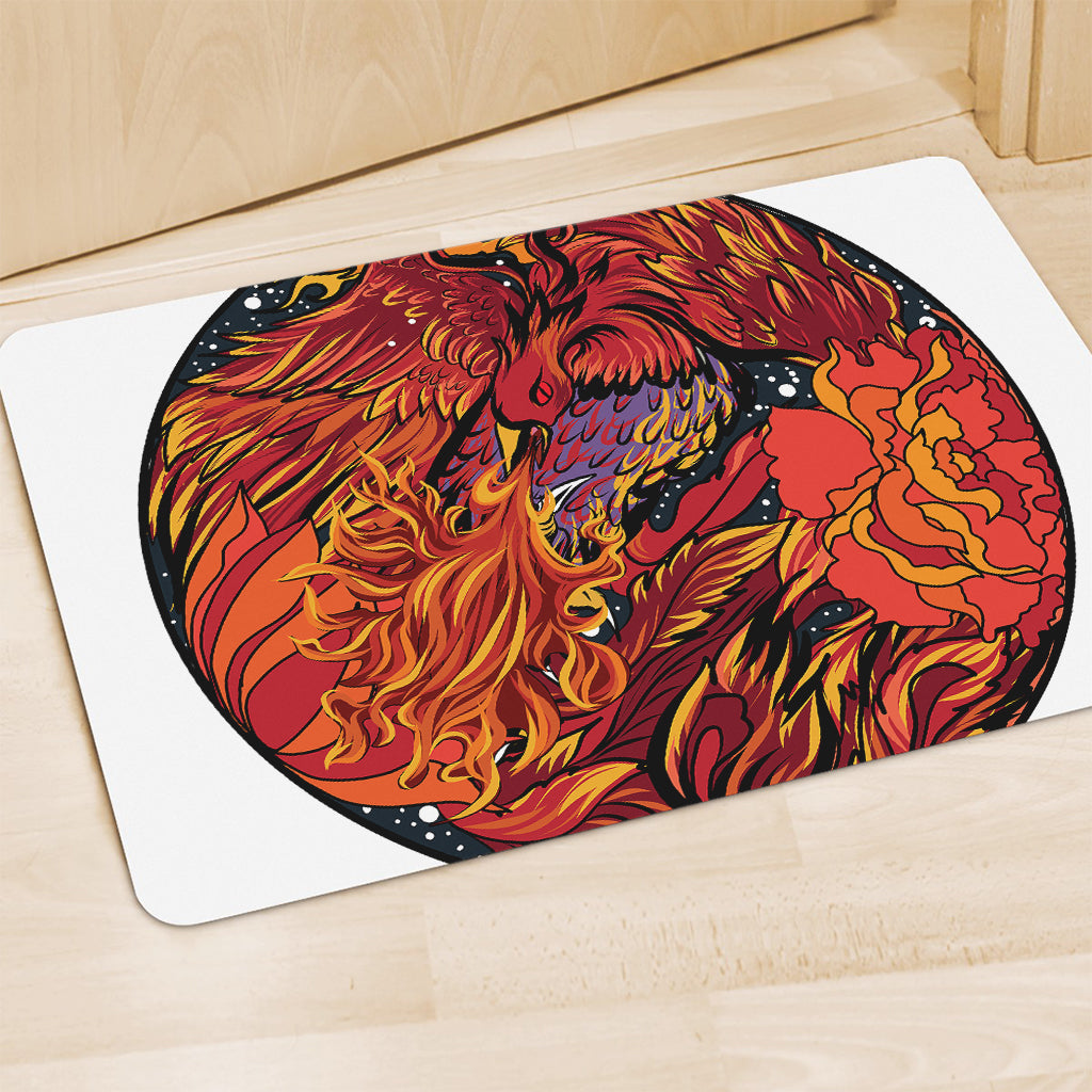 Japanese Phoenix Print Polyester Doormat