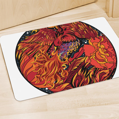 Japanese Phoenix Print Polyester Doormat