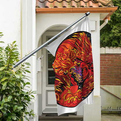 Japanese Phoenix Print Polyester Flag