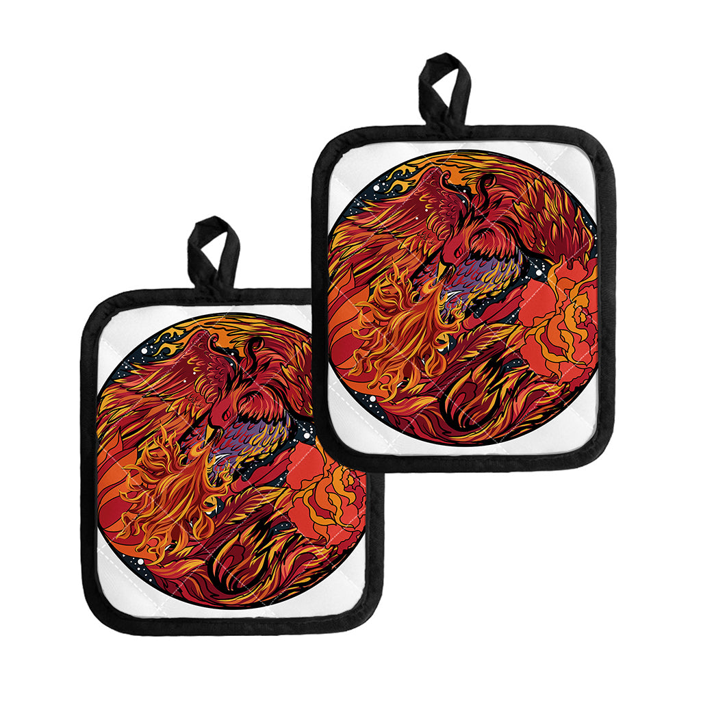 Japanese Phoenix Print Pot Holders