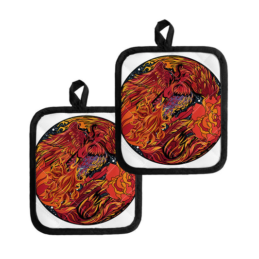 Japanese Phoenix Print Pot Holders