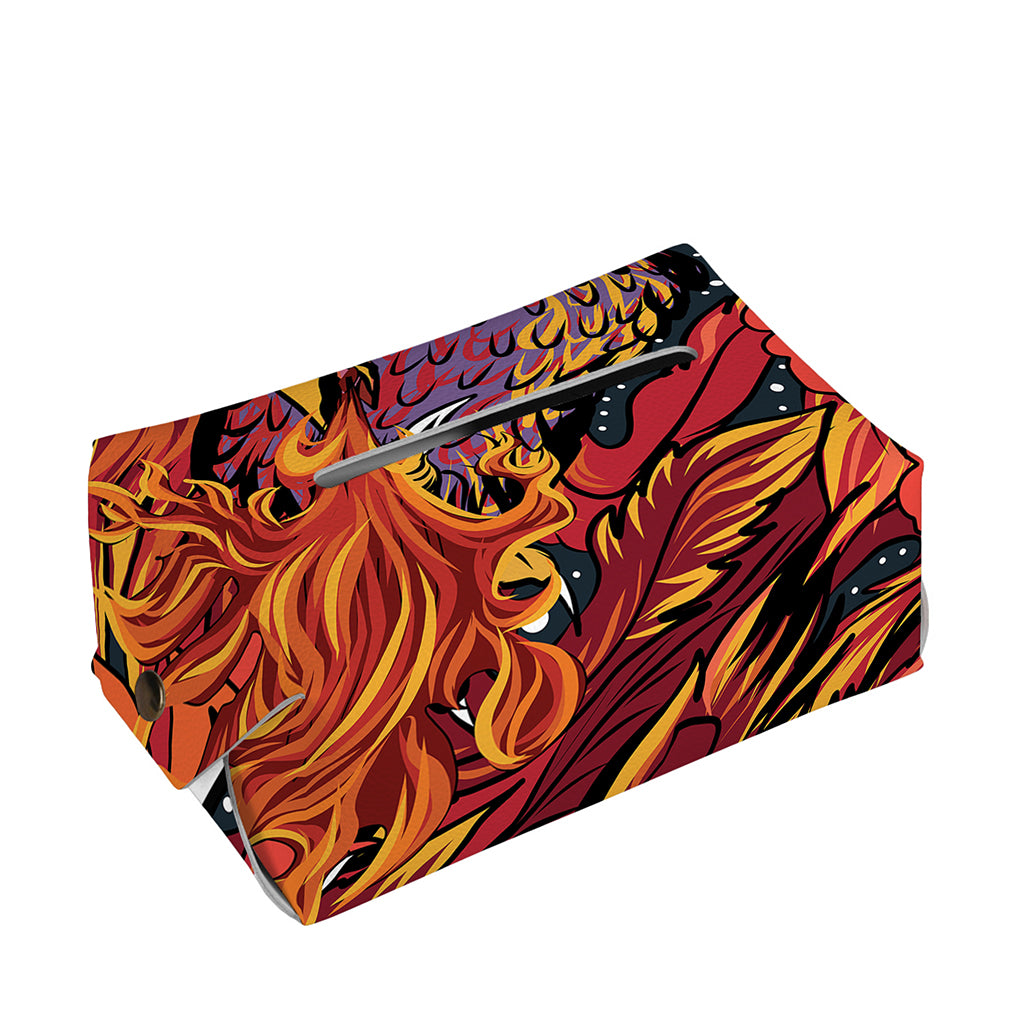 Japanese Phoenix Print Rectangle Tissue Box Cover