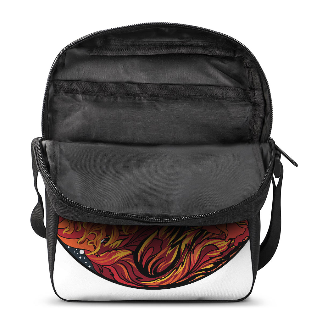 Japanese Phoenix Print Rectangular Crossbody Bag