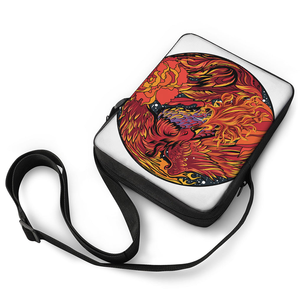 Japanese Phoenix Print Rectangular Crossbody Bag