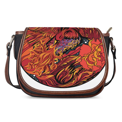 Japanese Phoenix Print Saddle Bag