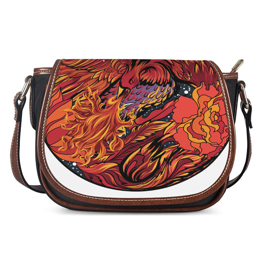 Japanese Phoenix Print Saddle Bag