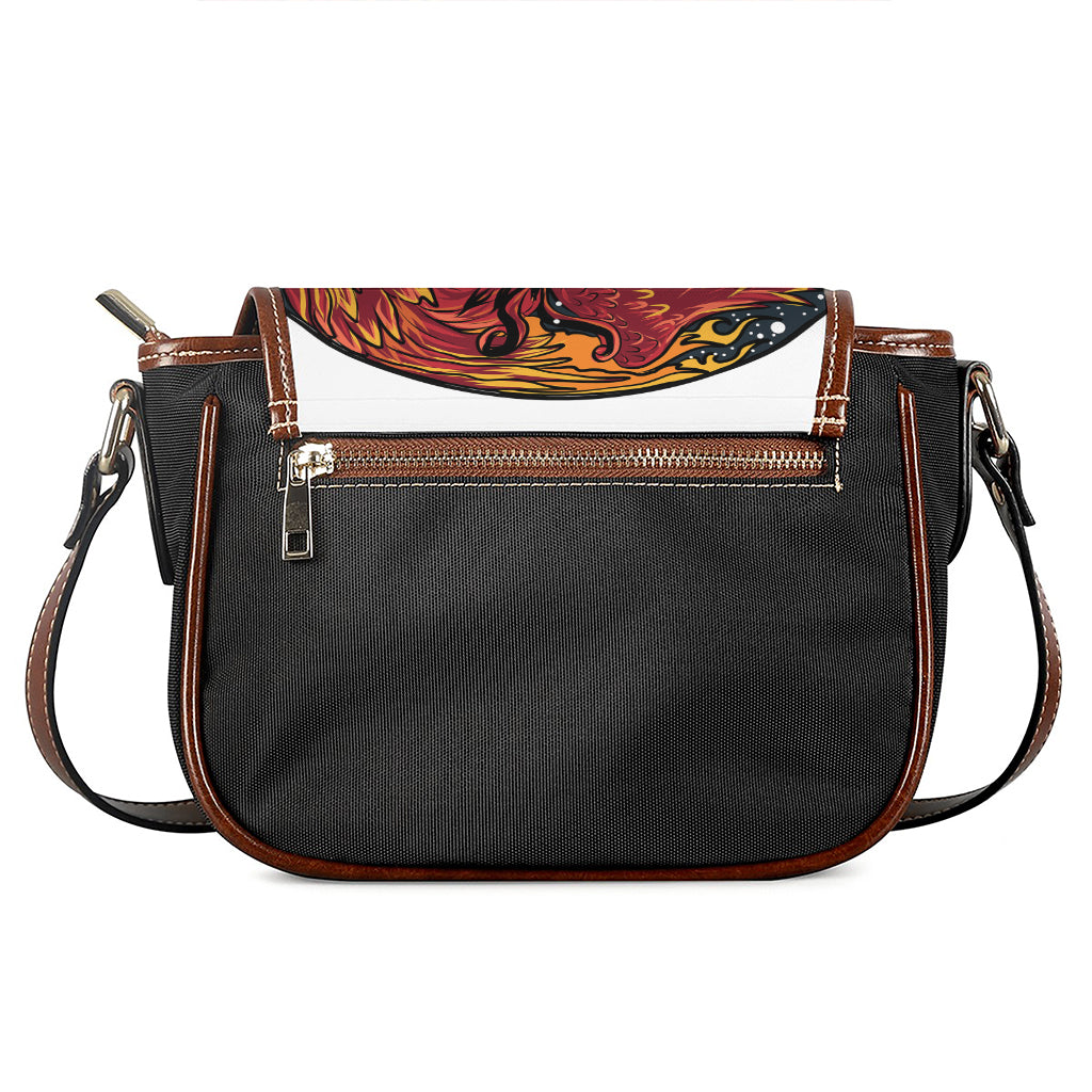 Japanese Phoenix Print Saddle Bag