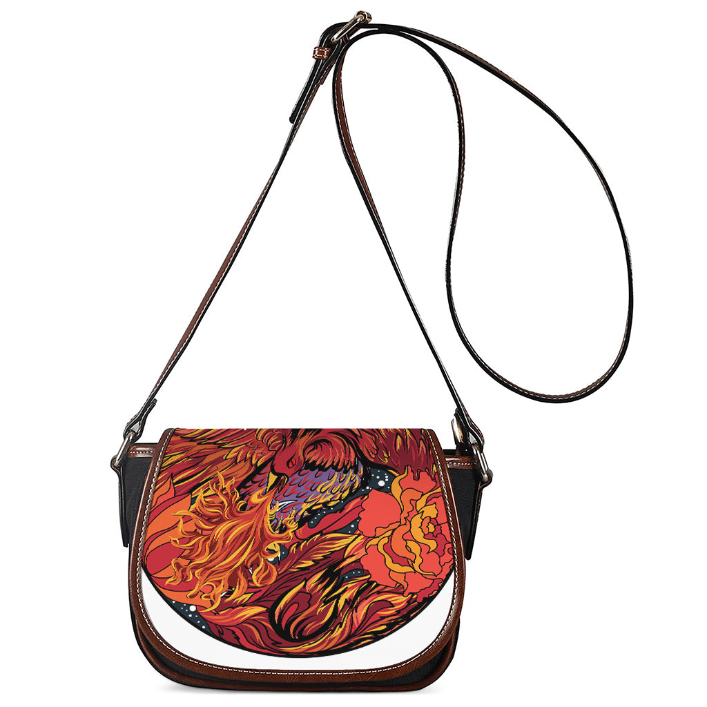 Japanese Phoenix Print Saddle Bag