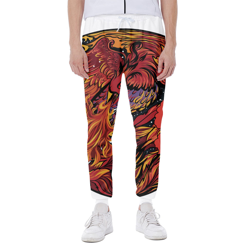 Japanese Phoenix Print Scuba Joggers