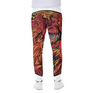 Japanese Phoenix Print Scuba Joggers