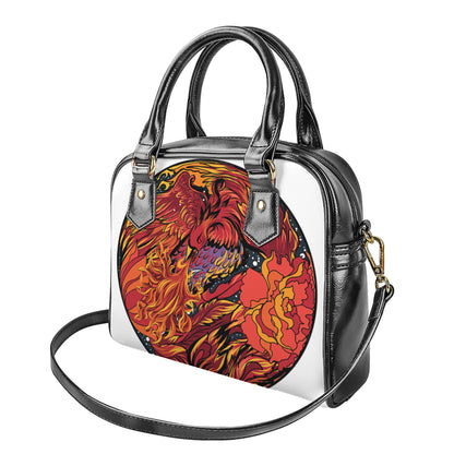 Japanese Phoenix Print Shoulder Handbag