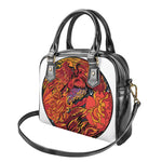 Japanese Phoenix Print Shoulder Handbag