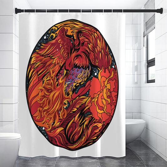Japanese Phoenix Print Shower Curtain
