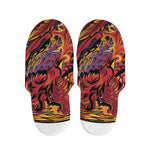 Japanese Phoenix Print Slippers