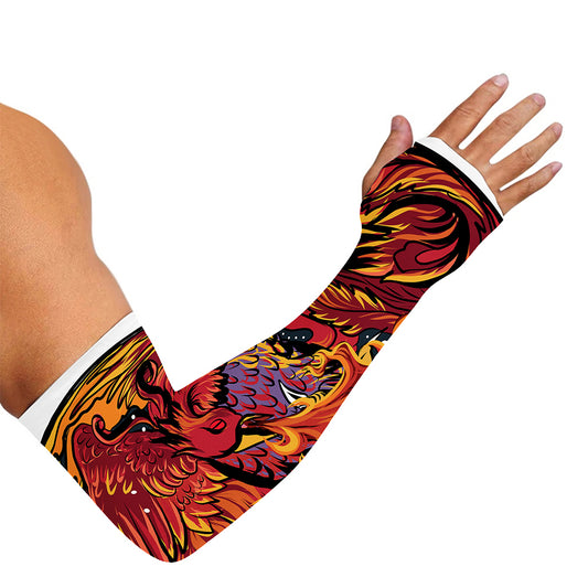 Japanese Phoenix Print Sun Protection Arm Sleeves