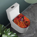 Japanese Phoenix Print Toilet Lid Cover