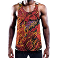 Japanese Phoenix Print Men's Workout Tank Top