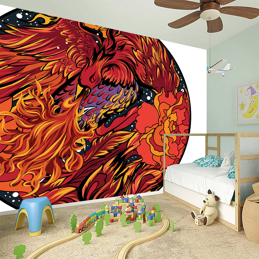 Japanese Phoenix Print Wall Sticker