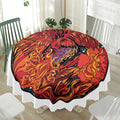 Japanese Phoenix Print Waterproof Round Tablecloth