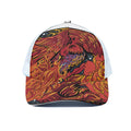 Japanese Phoenix Print White Mesh Trucker Hat