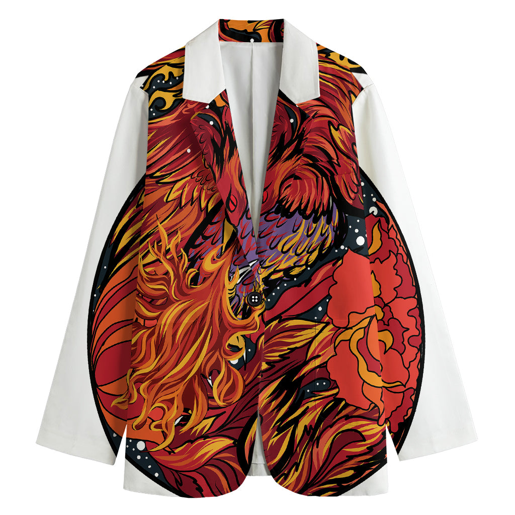 Japanese Phoenix Print Women's Blazer