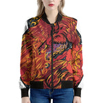 Japanese Phoenix Print Women's Bomber Jacket