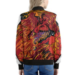 Japanese Phoenix Print Women's Bomber Jacket