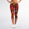 Japanese Phoenix Print Women's Capri Leggings