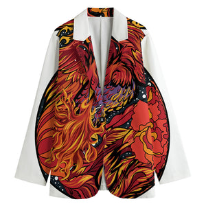 Japanese Phoenix Print Women's Cotton Blazer