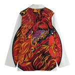 Japanese Phoenix Print Women's Cotton Blazer