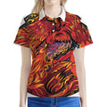 Japanese Phoenix Print Women's Polo Shirt