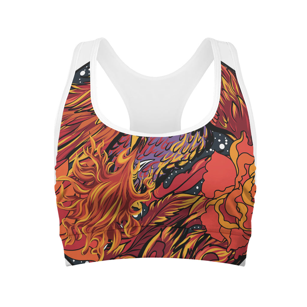 Japanese Phoenix Print Women's Sports Bra