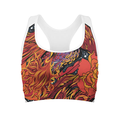 Japanese Phoenix Print Women's Sports Bra