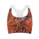 Japanese Phoenix Print Women's Sports Bra