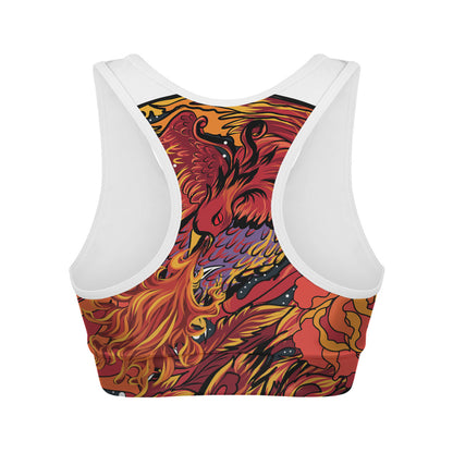 Japanese Phoenix Print Women's Sports Bra
