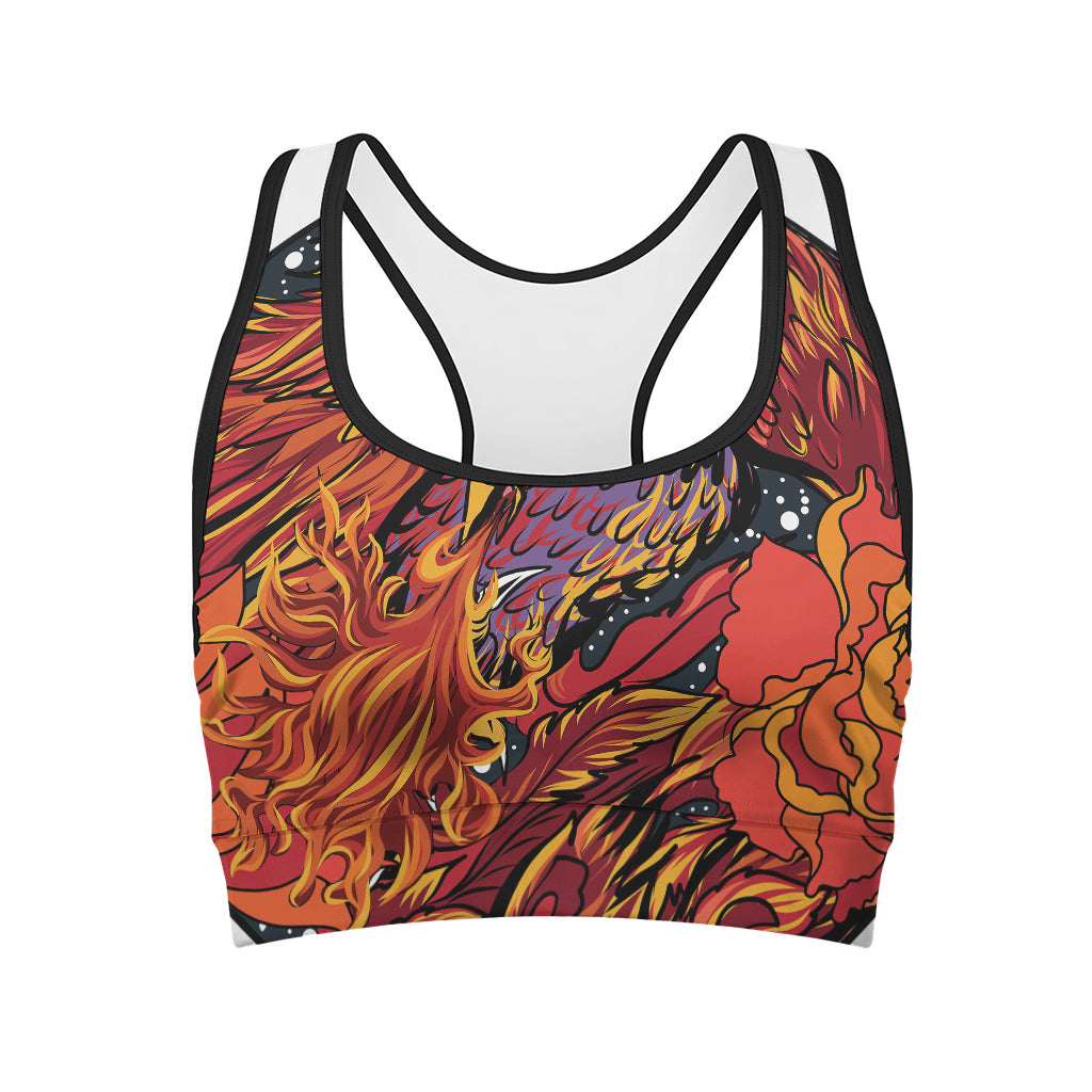 Japanese Phoenix Print Women's Sports Bra