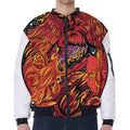 Japanese Phoenix Print Zip Sleeve Bomber Jacket