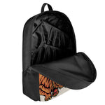 Japanese Samurai And Tiger Print 17 Inch Backpack